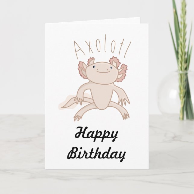 Tarjeta Ilustracion digital Axolotl, animal lindo (Anverso)