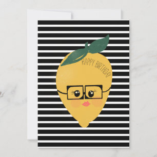 Tarjeta Ilustración divertida de dibujos animados de limón