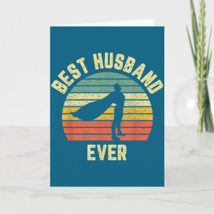 Tarjeta Ilustración divertida de superhéroe de marido vint