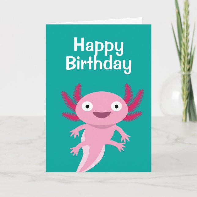 Tarjeta Ilustracion divertido Axolotl (Anverso)