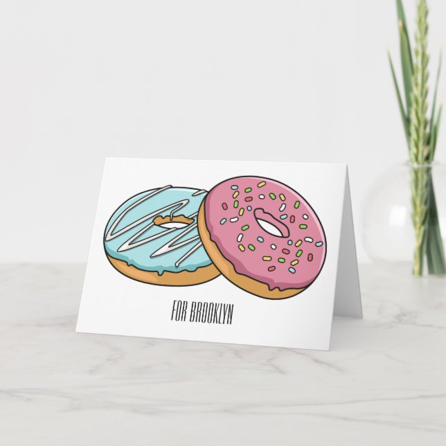Tarjeta Ilustracion Donut personalizado (Anverso)