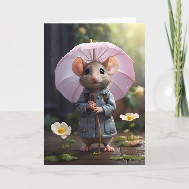 Tarjeta Ilustracion en blanco adorable de flores de margar (Anverso)