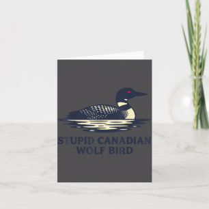 Tarjeta Ilustración estúpida del lobo pájaro somormujo can