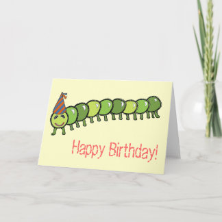 Tarjeta Ilustracion feliz de Caterpillar