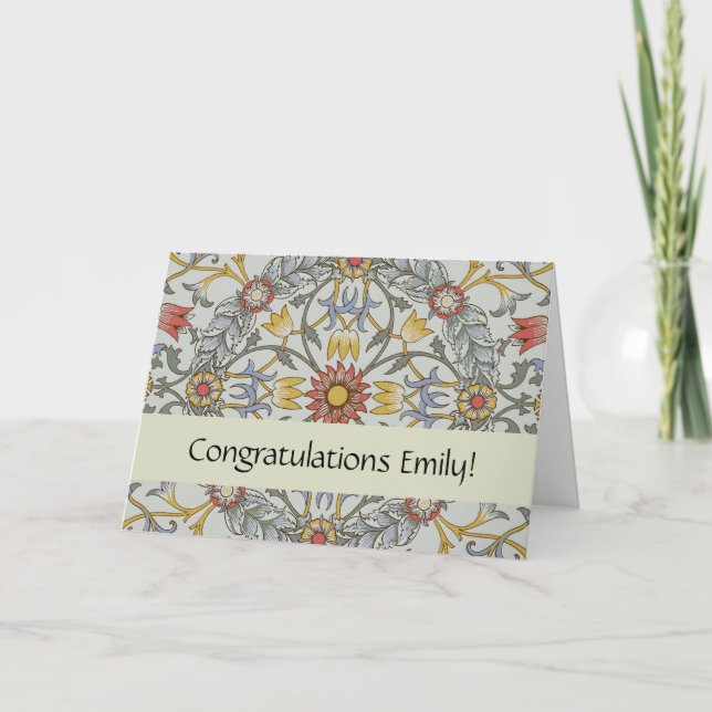 Tarjeta Ilustracion floral de la flor del círculo de (Anverso)