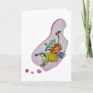 Tarjeta Ilustración floral de suculentas en acuarela