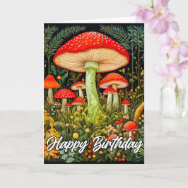 Tarjeta Ilustracion forestal creativo de hongos