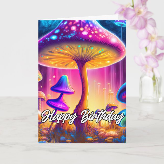 Tarjeta Ilustracion Forestal Psicodélico Salvaje (Orquídea)