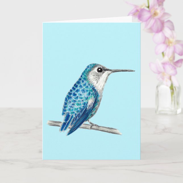 Tarjeta Ilustracion Hummingbird (Orquídea)