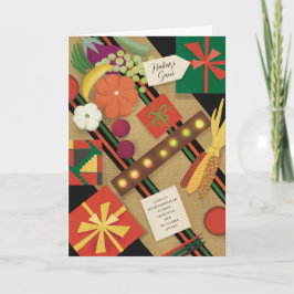 Tarjeta Ilustración Kamaru Table Holiday Kwanzaa Greeting