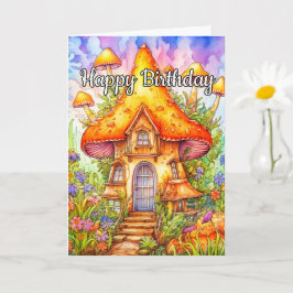 Tarjeta Ilustracion Majestic Mushroom House