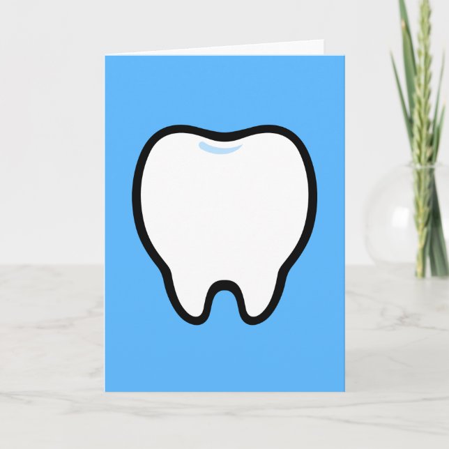 Tarjeta Ilustración Mínima de Diente Adorable (Anverso)