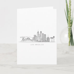 Tarjeta Ilustración minimalista del horizonte de Los Ángel