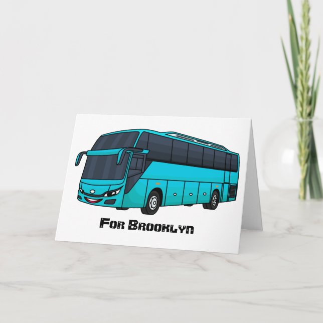 Tarjeta Ilustracion moderno de personalizado de autobús de (Anverso)