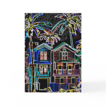 Ilustración Navideña del Barrio de Miami