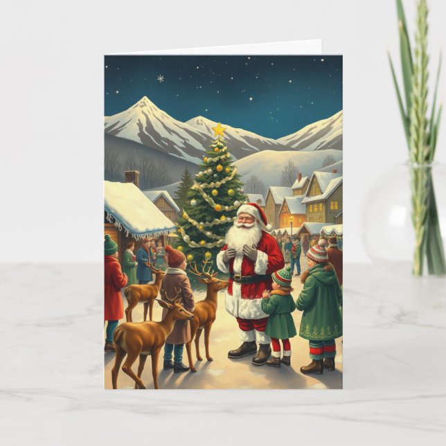 Tarjeta Ilustracion navideño vintage (Anverso)
