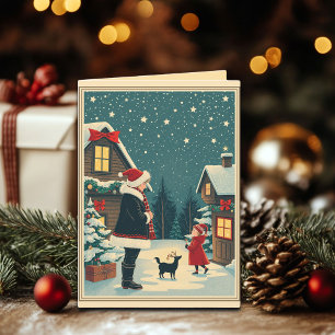 Tarjeta Ilustracion navideño vintage