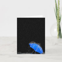 Ilustracion perdió el paraguas azul en lluvia