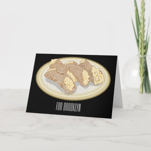 Tarjeta Ilustracion personalizado Cannoli (Anverso)