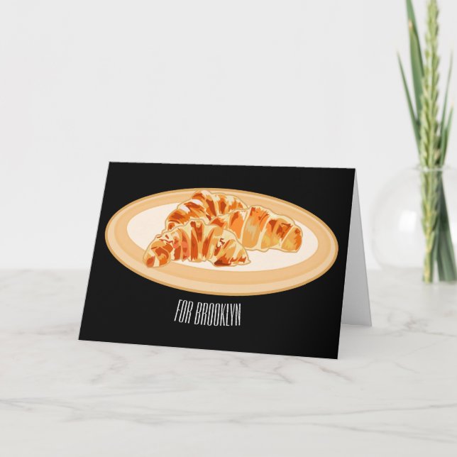Tarjeta Ilustracion personalizado croissant (Anverso)