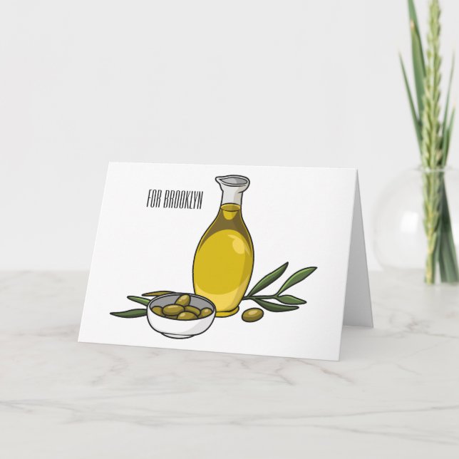 Tarjeta Ilustracion personalizado de aceite de oliva (Anverso)