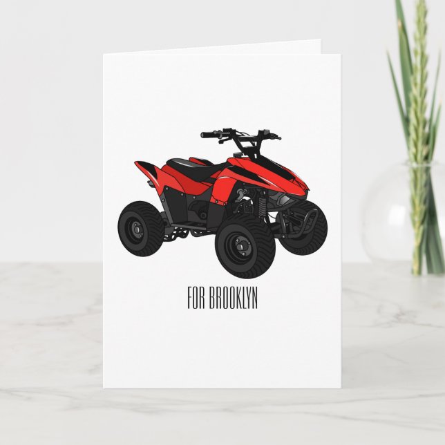 Tarjeta Ilustracion personalizado de atv de cuatro bicicle (Anverso)