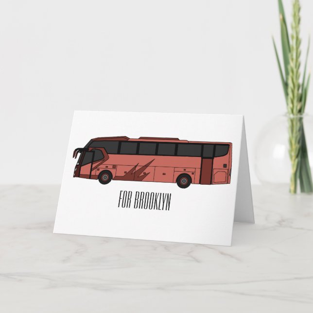 Tarjeta Ilustracion personalizado de autobús (Anverso)