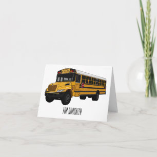Tarjeta Ilustracion personalizado de autobús escolar