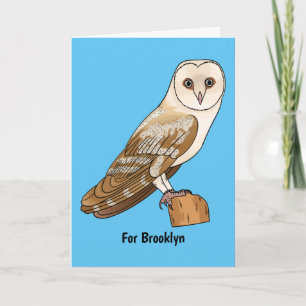 Tarjeta Ilustracion personalizado de aves de búho de Barn