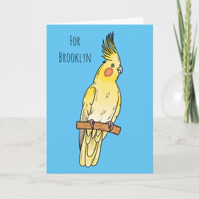 Tarjeta Ilustracion personalizado de aves de Cockatiel (Anverso)