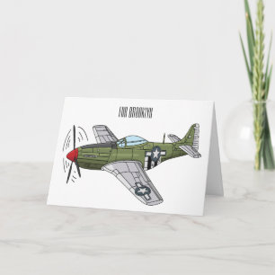 Tarjeta Ilustracion personalizado de avión militar