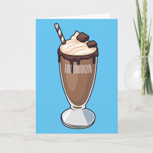 Tarjeta Ilustracion personalizado de batido de chocolate (Anverso)