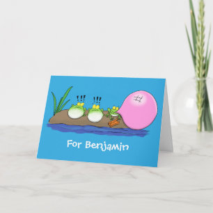 Tarjeta Ilustracion personalizado de bblegum de ranas grac