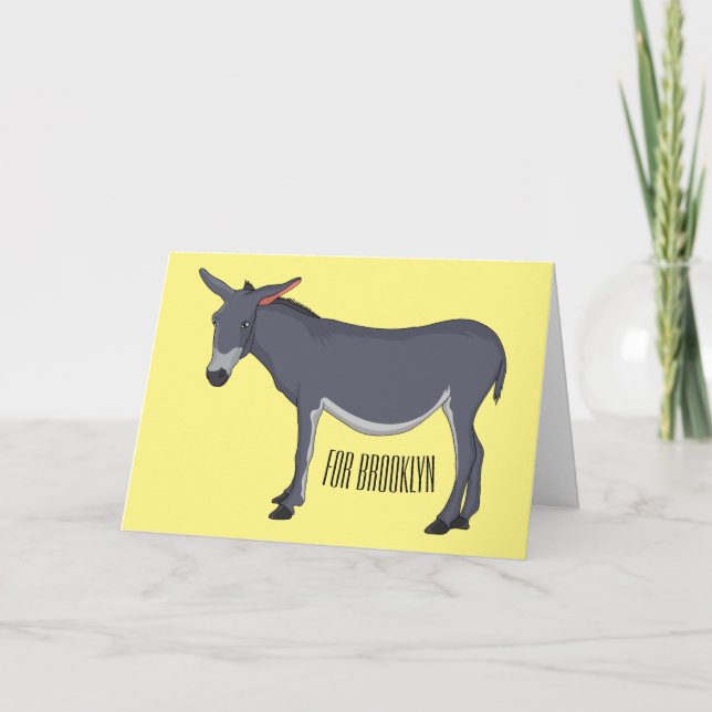 Tarjeta Ilustracion personalizado de burro (Anverso)