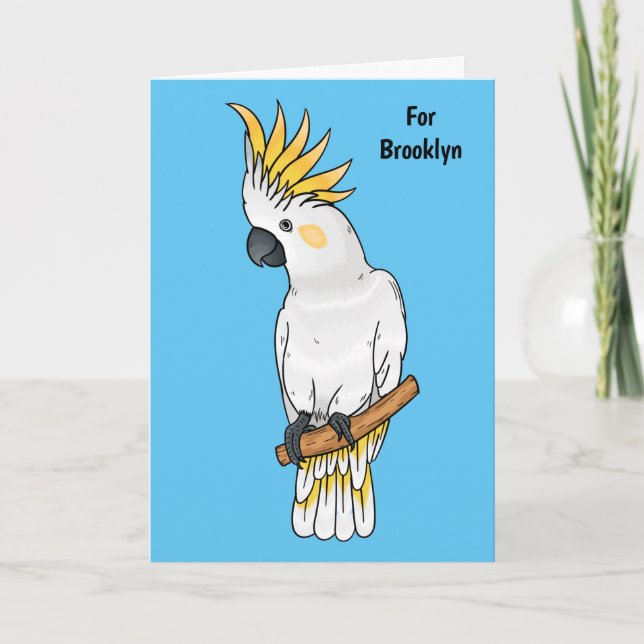 Tarjeta Ilustracion personalizado de cacatúa con crema de  (Anverso)