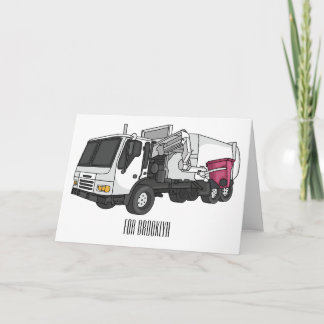 Tarjeta Ilustracion personalizado de camión de basura