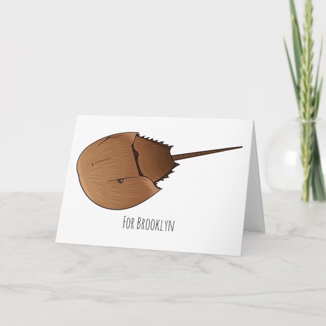 Tarjeta Ilustracion personalizado de cangrejo herradura (Anverso)
