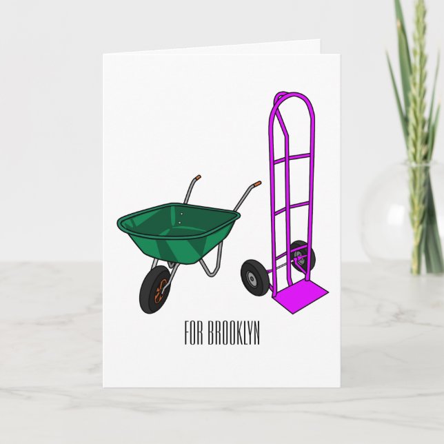Tarjeta Ilustracion personalizado de carretillas y carrito (Anverso)