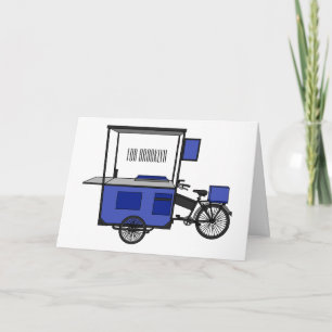 Tarjeta Ilustracion personalizado de carrito de alimentos