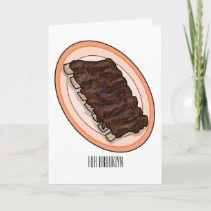 Tarjeta Ilustracion personalizado de costillas cortas