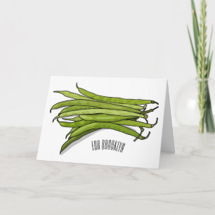 Tarjeta Ilustracion personalizado de frijol verde