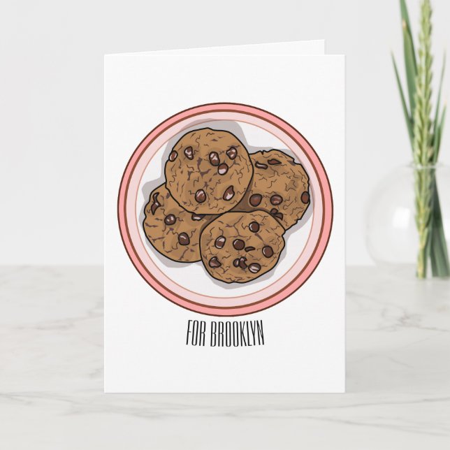 Tarjeta Ilustracion personalizado de galletas de chocolate (Anverso)