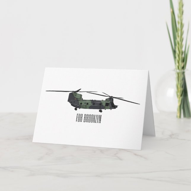 Tarjeta Ilustracion personalizado de helicóptero del ejérc (Anverso)