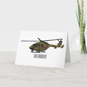 Tarjeta Ilustracion personalizado de helicópteros del ejér