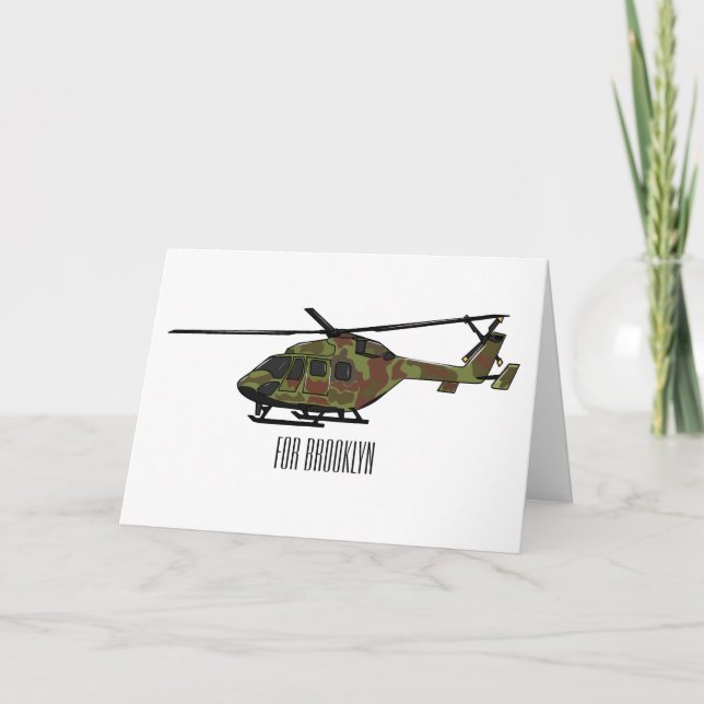 Tarjeta Ilustracion personalizado de helicópteros del ejér (Anverso)