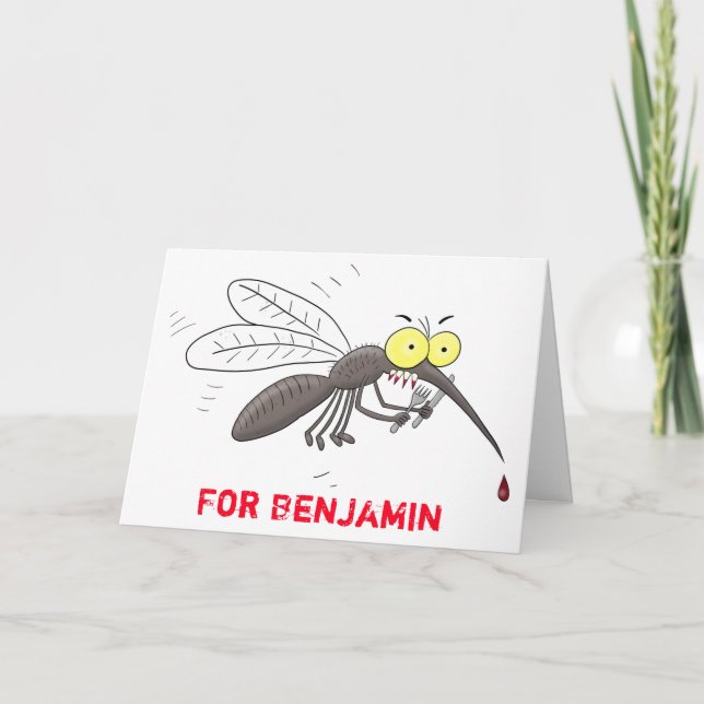 Tarjeta Ilustracion personalizado de insectos de mosquitos (Anverso)