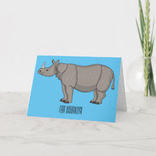 Tarjeta Ilustracion personalizado de Javan rhinoceros