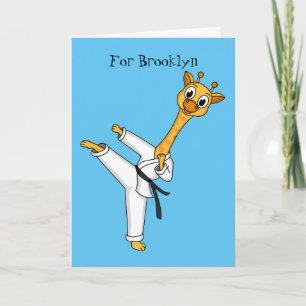 Tarjeta Ilustracion personalizado de Kung Fu giraffe