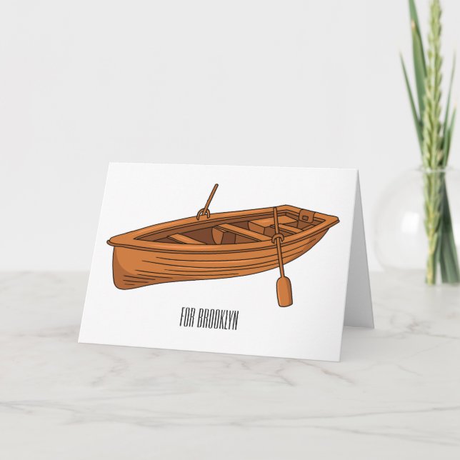Tarjeta Ilustracion personalizado de lancha dorada (Anverso)