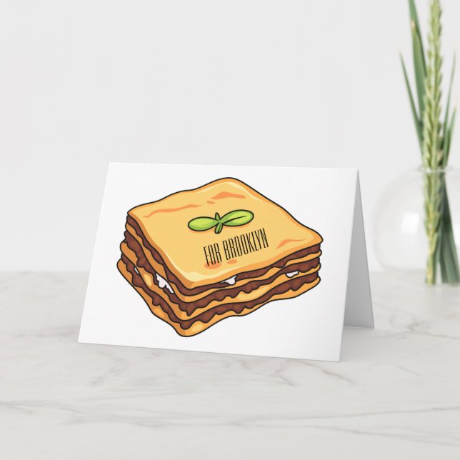 Tarjeta Ilustracion personalizado de Lasagna (Anverso)